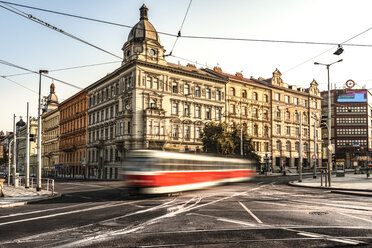 Czechia, Prague, tramway driving on crossroad - CSTF01298