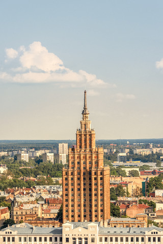 Latvia, Riga, Academy of sciences building stock photo