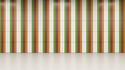 Wall of an empty room with colorful panels, 3D Rendering - UWF01141