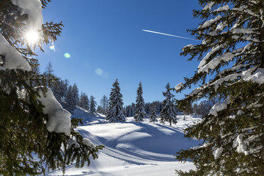 Austria, St Johann im Pongau, snow-covered winter landscape - MABF00448