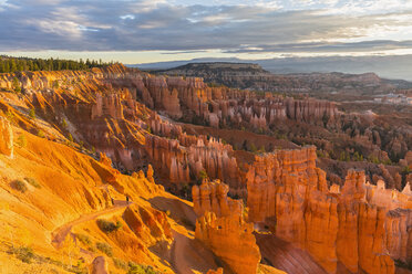 USA, Utah, Bryce Canyon National Park, Hoodoos im Amphitheater vom Rim Trail aus gesehen - FOF08974