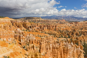 USA, Utah, Bryce Canyon National Park, Hoodoos im Amphitheater vom Rim Trail aus gesehen - FOF08976