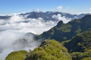 Portugal, Madeira, view from Bica da Cana to the mountains - RJF00673