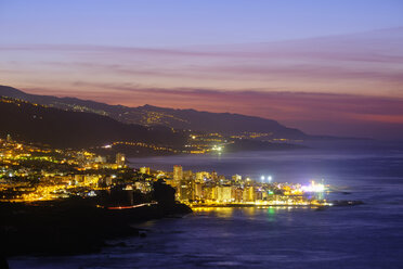 Spain, Canary Islands, Tenerife, Puerto de la Cruz at night - SIEF07339