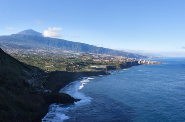 Spanien, Kanarische Inseln, Teneriffa, Puerto de la Cruz, Playa El Ancon, Orotavatal und Pico del Teide - SIEF07340