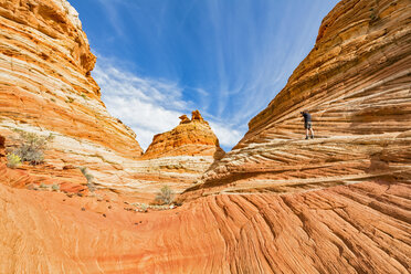USA, Arizona, Page, Paria Canyon, Vermillion Cliffs Wilderness, Coyote Buttes, red stone pyramids and buttes - FOF09055