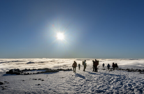 UK, Schottland, Ben Nevis, Bergsteiger auf dem Gipfel - ALRF00876
