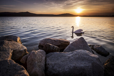 Italien, Lago Viverone bei Sonnenuntergang - SIPF01474