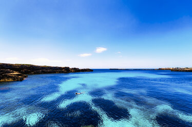 Spain, Menorca, Binissafuller, person snorkeling - SMAF00714