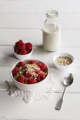 Bowl of porridge with raspberries - EVGF03127