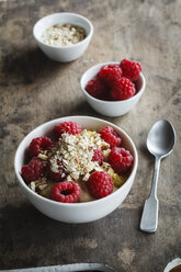 Bowl of porridge with raspberries - EVGF03133