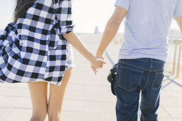 Young couple holding hands, rear view - GIOF02368