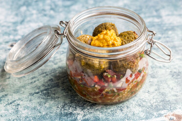 Falafel with Tabbouleh and Hummus in a jar - SARF03263