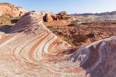 USA, Nevada, Valley of Fire State Park, colored sandstone and limestone rocks of the Fire Wave - FOF09091
