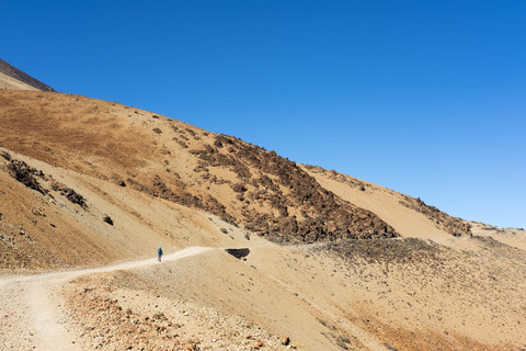 Spanien, Teneriffa, Teide-Nationalpark, Wanderweg zum Pico del Teide, lizenzfreies Stockfoto