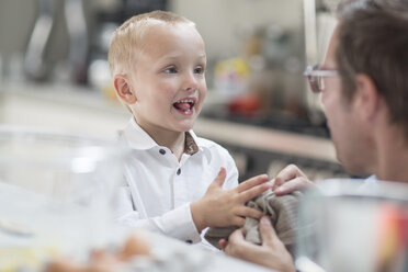 Father and son in kitchen - ZEF13218