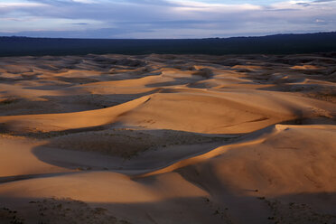 Mongolei, Gurvansaikhan-Nationalpark Gobi, Khongoryn Els, Licht und Schatten auf Sanddünen in der Wüste Gobi - DSGF01655