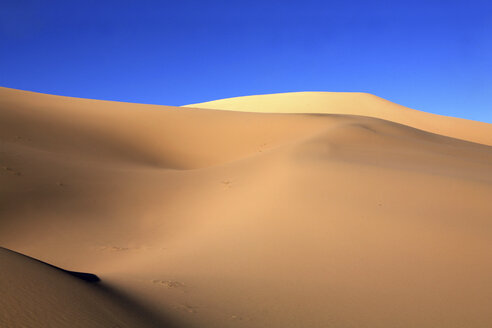 Mongolei, Gurvansaikhan-Nationalpark Gobi, Khongoryn Els, Licht und Schatten auf Sanddünen in der Wüste Gobi - DSGF01659