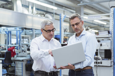 Two managers standing in company using laptop - DIGF01701