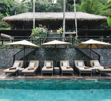 Indonesia, Bali, tropical swimming pool - JUBF00219