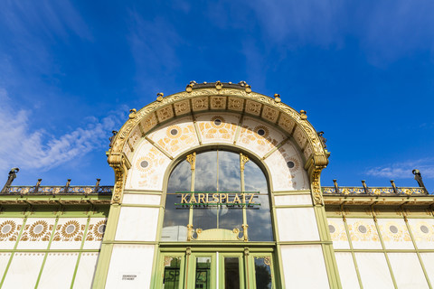 Österreich, Wien, Karlsplatz, alte Straßenbahnstation, lizenzfreies Stockfoto