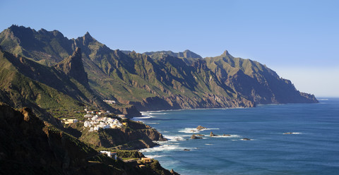 Spanien, Kanarische Inseln, Teneriffa, Anaga-Gebirge, Dorf Almaciga, lizenzfreies Stockfoto