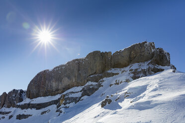 Austrai, Vorarlberg, Allgäuer Alpen, Kleinwalsertal, Hoher Ifen im Gegenlicht - WIF03411