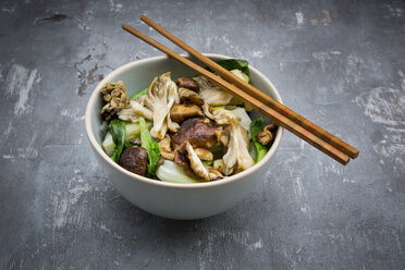 Stir-fry with Chinese cabbage, maitake, oyster and shitake mushrooms - LVF06001