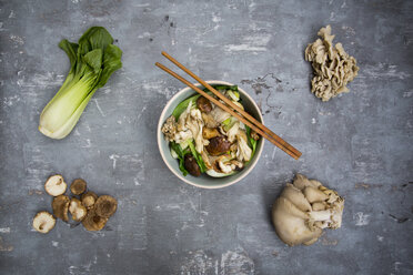 Stir-fry with Chinese cabbage, maitake, oyster and shitake mushrooms - LVF06002