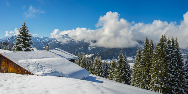 Österreich, Kleinwalsertal, Höhenweg im Winter - WGF01070