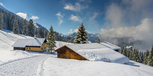 Österreich, Kleinwalsertal, Höhenweg im Winter - WGF01071