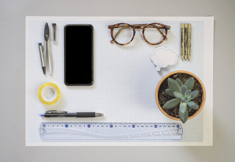 Top view of engineer's desk - MOMF00041