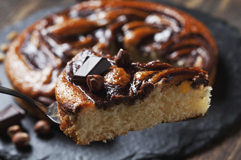 Ein Stück Schokoladenkuchen, lizenzfreies Stockfoto