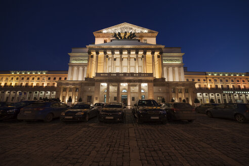 Polen, Warschau, Großes Theater und Nationaloper bei Nacht - ABOF00176