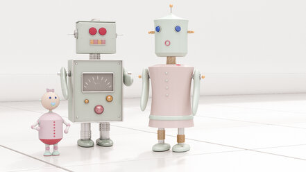 Robot family, 3d rendering - UWF01150