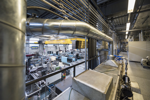 Factory shop floor, molding section stock photo