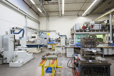 Factory shop floor, tool making section stock photo