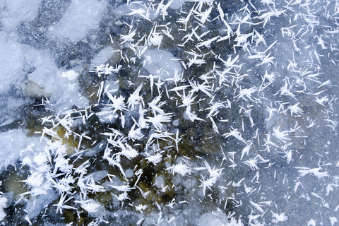Ice crystals on coat of ice stock photo