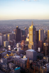 Australia, Melbourne view to financial district from above - PUF00645