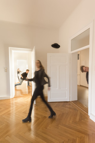 Couple moving into new home stock photo