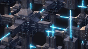 Futuristic energy network, 3d rendering - AHUF00335