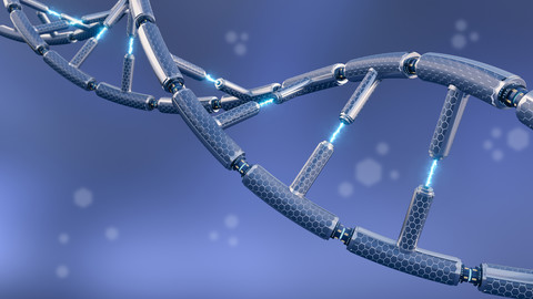 Technical DNA, 3d rendering stock photo