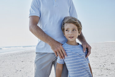 Boy with his father on the beach - RORF00768