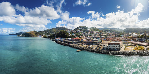 Antilles, Lesser Antilles, Grenada, view to St. George's stock photo