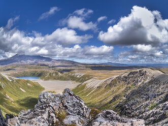 Neuseeland, Ruapehu-Distrikt, Tongariro-Nationalpark, Lower Tamer Lake, Mount Ruapehu, Mount Te Heuheu - STSF01196