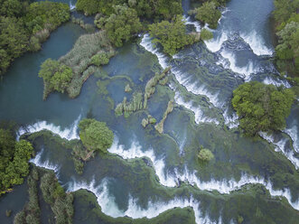 Croatia, Sibenik, Krka National Park, aerial view of waterfall - STCF00302