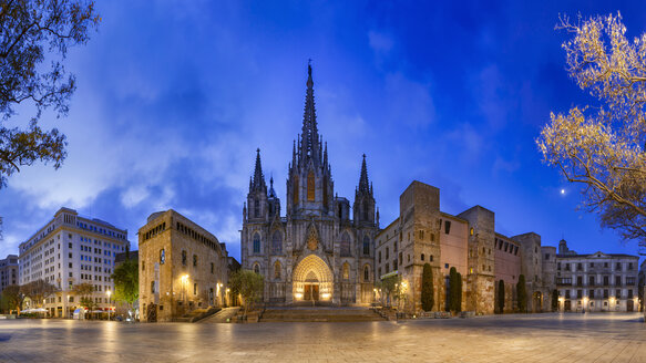 Spain, Barcelona, panoramic view of Barcelona Cathedral - YRF00157