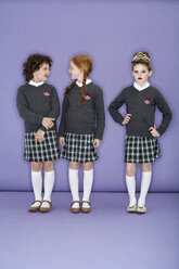 Three girls wearing school uniform - FSF00885