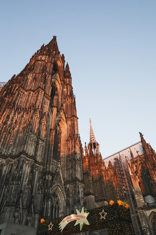 Germany, Cologne, Cologne Cathedral at Christmas time stock photo