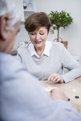 Two people playing chequers - WESTF23370